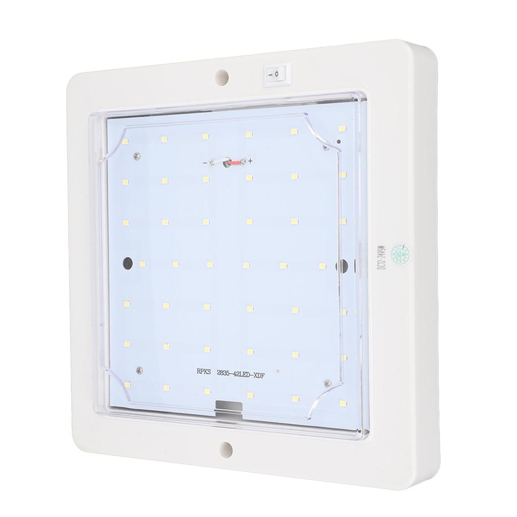 8x8 Zoll DC 12-24V Quadratische Wohnmobil-Kabinen-Deckenleuchte 9W LED Innen-Decken-Dachlicht Kabinenleuchte für Autoanhänger Wohnmobil