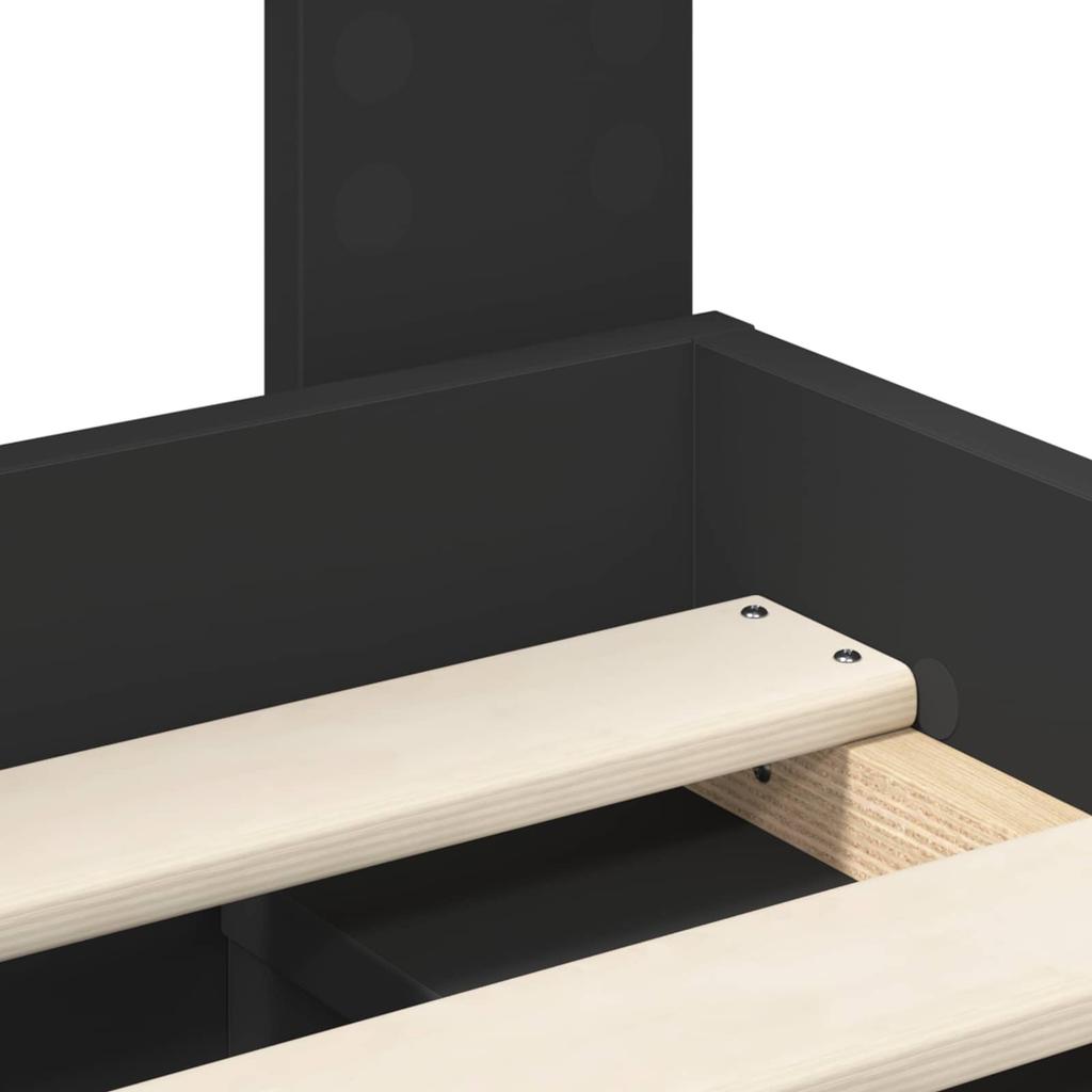 Bed Frame Black 160 x 200 cm Solid Pine Wood