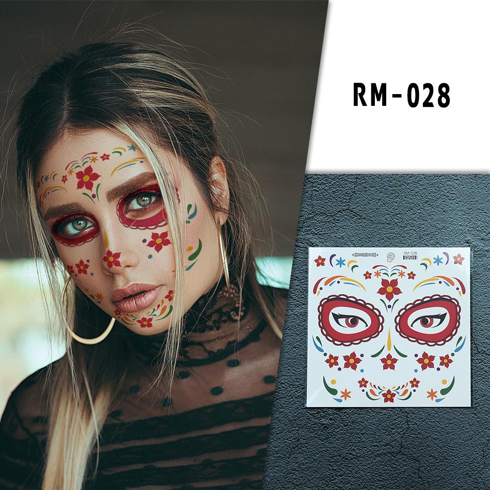 Halloween Spider Web Face Tattoo Stickers - Scary Party Makeup Accessory 158x158mm
