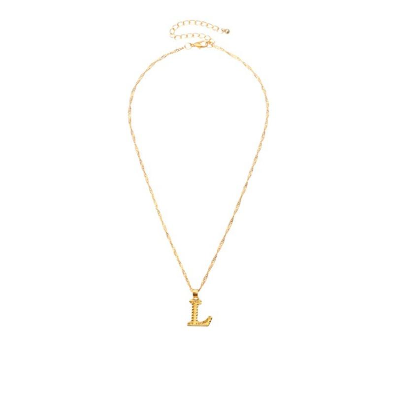 26 Alphabet Gold Plated Pendant Necklace Accessories Initial Necklace For Women Dainty Gold Letter A-Z Pendant