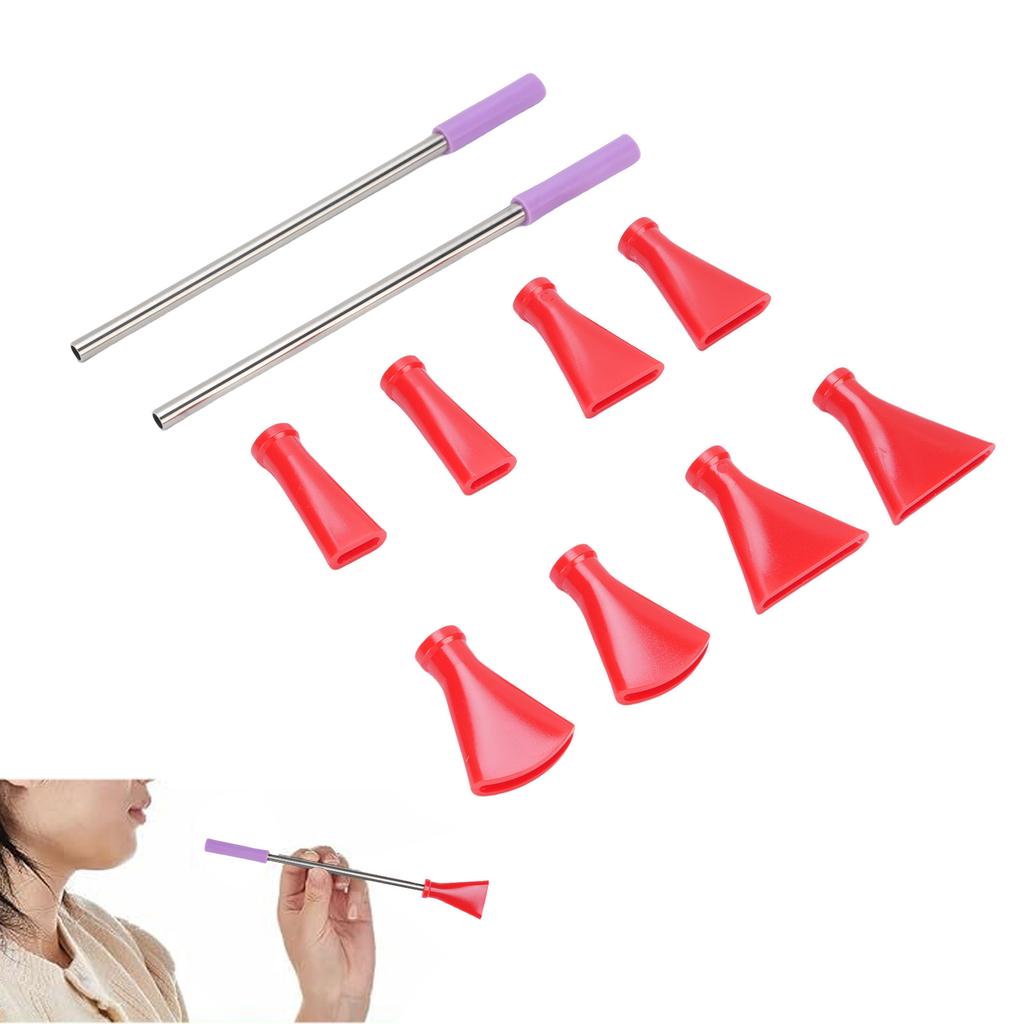 2Pcs Stainless Steel Straw 8Pcs Blow Nozzles Set Multifunctional Acrylic Pouring Paint Supplies
