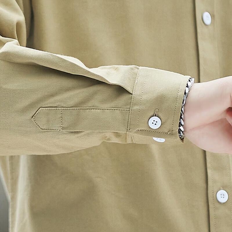 ROMON Men's Long-Sleeve Lapel Casual Shirt
