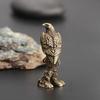 Eagle Statue Miniature Sculpture Handmade Crafts Ornament Vintage Copper Bird Figurine for Interior Home Desk Animal Decoration