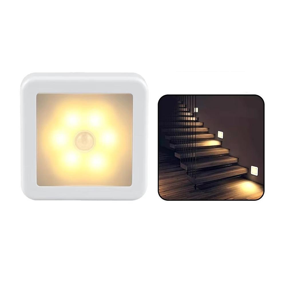 3pcs Battery Operated Smart Motion Sensor Light Warm/White Light Cabinet Light Bathroom