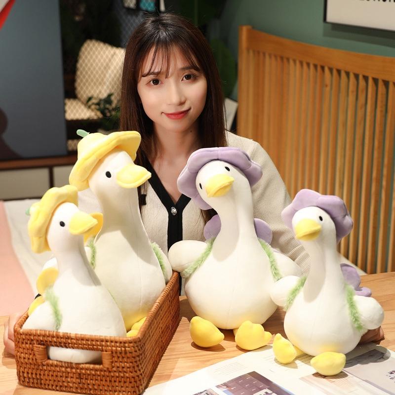 Cute Yellow Duck Plush Toy With Hat Perfect For Kids' Birthdays