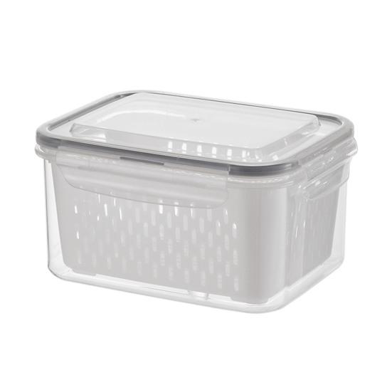 Lebensmittelaufbewahrungsbehälter für den Kühlschrank Obstaufbewahrungsbox mit herausnehmbarem Sieb Kühlschrankorganizer für Salat Beeren Gemüse Frische