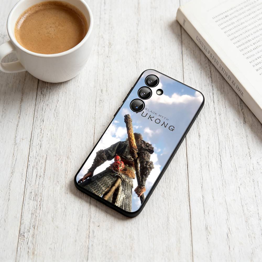 Black Myth Wukong Phone Case Black Silicone Soft For Samsung Galaxy A73,A72,A71,A70,A53,A52,A51
