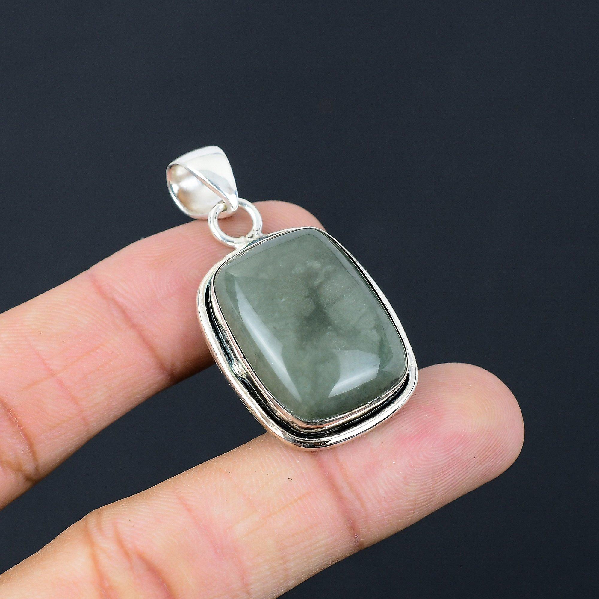 Polychrome Jasper Gemstone Artisan Birthday Pendant Jewelry 925 Sterling Silver