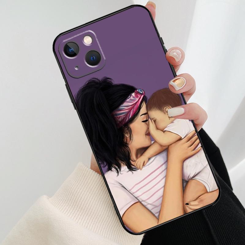Baby Mom MUM MOTHER Girl Queen Phone Case For iPhone 17 Pro Max 15 14 13 11 12 16 Pro Max mini 15 16 Plus 16e 17 Air Cover