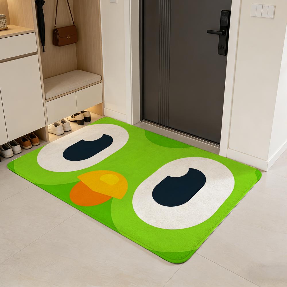 app D-Duolingo Floor Mat Flannel Door Mat Non-Slip Absorbent Washable Indoor Home Rug