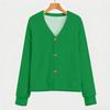 Women's Fashion Solid-Colour Long-Sleeved Button-Front Cardigan