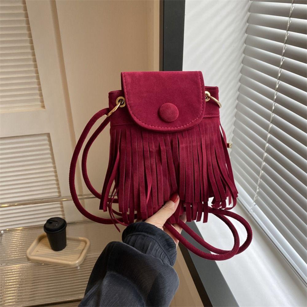Retro Bohemian Fringed Crossbody Bag Nylon Tassel Shoulder Bag Bohemian Shoulder Bag  Messenger Bag
