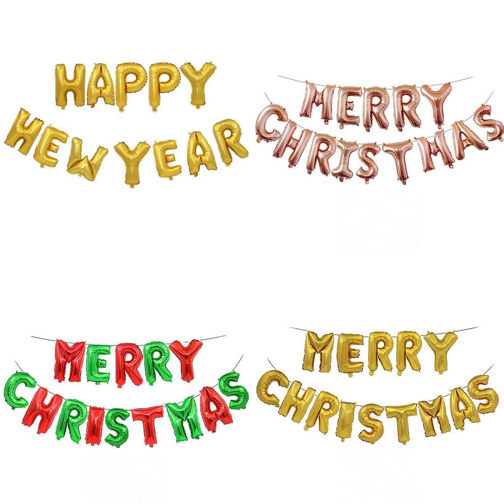 Merry Christmas Balloons And Happy New Year Party Decoration For Festive Celebrations
