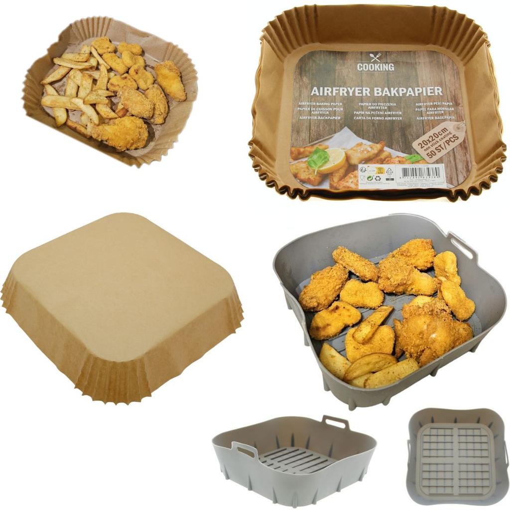 BAKING LINERS FOR FAT-FREE FRYER 50x PAPER + SILICONE