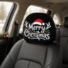 Holiday Car Headrest Cover Set, Slip On Polyester Fabric Washable for Christmas Cabin Style, Daily Driving, and Family Cars