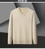 Men's Wool V-Neck Sweater - Spring/Autumn Knitwear for Middle-Aged Men - Warm Base Layer