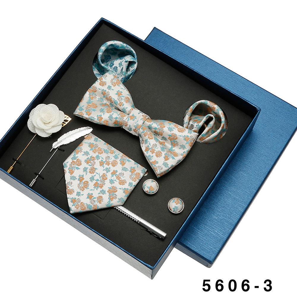 Men's Formal Tie & Pocket Square Eight-Piece Gift Set - High-End Wedding & Business 