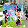 Manta de Desenho Animado do Mickey e da Minnie, Manta Quente Fofa de Pelúcia Curta, Decoração de Casa para Sala de Estar Sofá Quatro Estações Viagem