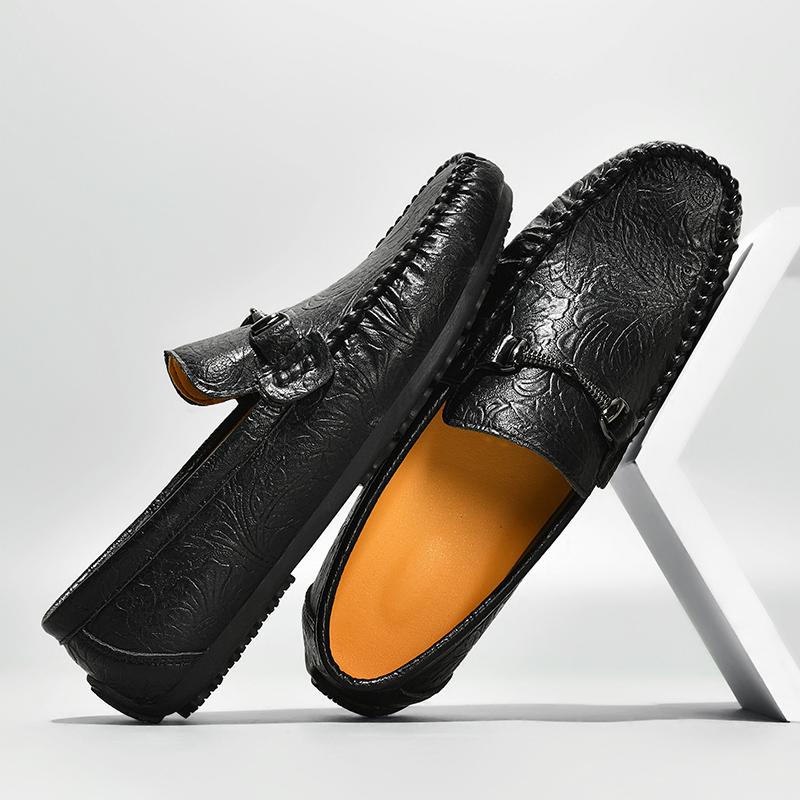 Mode Neue Persönlichkeit Herren Business Casual Schuhe Lederstich Slipper Flats Bequeme Herren Loafer Gummisohle Fahrschuhe