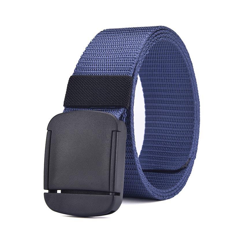 Men's Tactical Nylon Belt with Leather Trim and Automatic Non-Metal Buckle