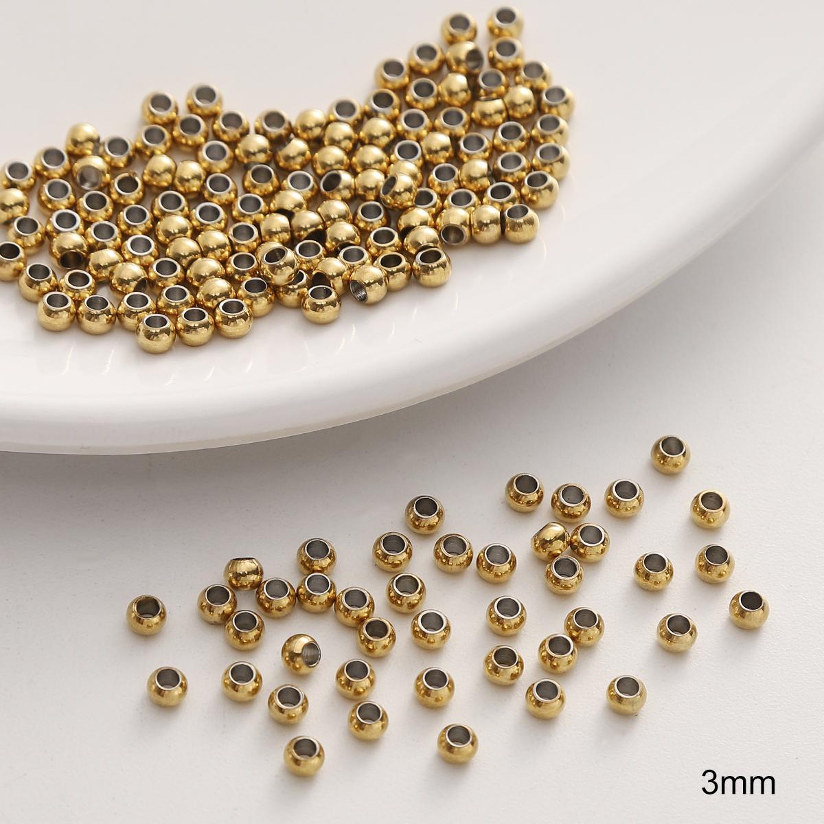 

10-50 шт./пакет Бусины из нержавеющей стали DIY Браслет Ожерелье Серьги Ювелирные Изделия Аксессуары 3mm 20pcs/bag