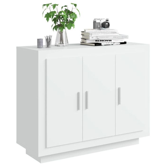 811835 vidaXL Buffet Blanc 92x35x75 cm Bois d'ingénierie