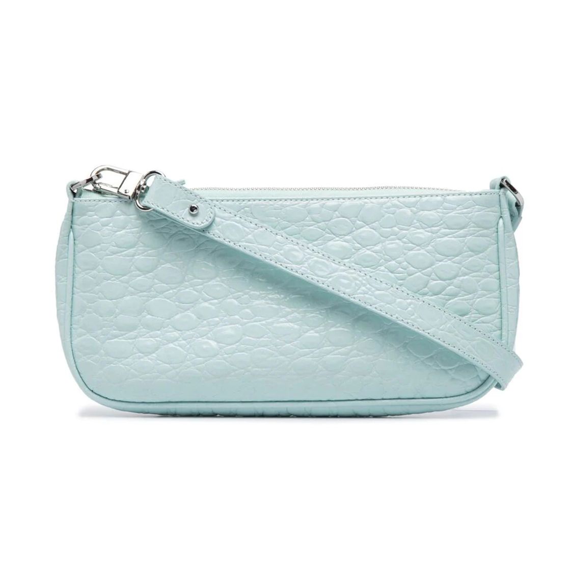 

By Far Rachel Textured Zipper Closure Leather Underarm Shoulder Handbag Women Handbag Blue 21SSRCLSICECCEMED Basic Set (Bag+Dust Bag)