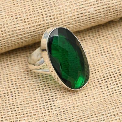 Pretty Chrome Diopside Gemstone 925 Sterling Silver Handmade Jewelry Ring For Her