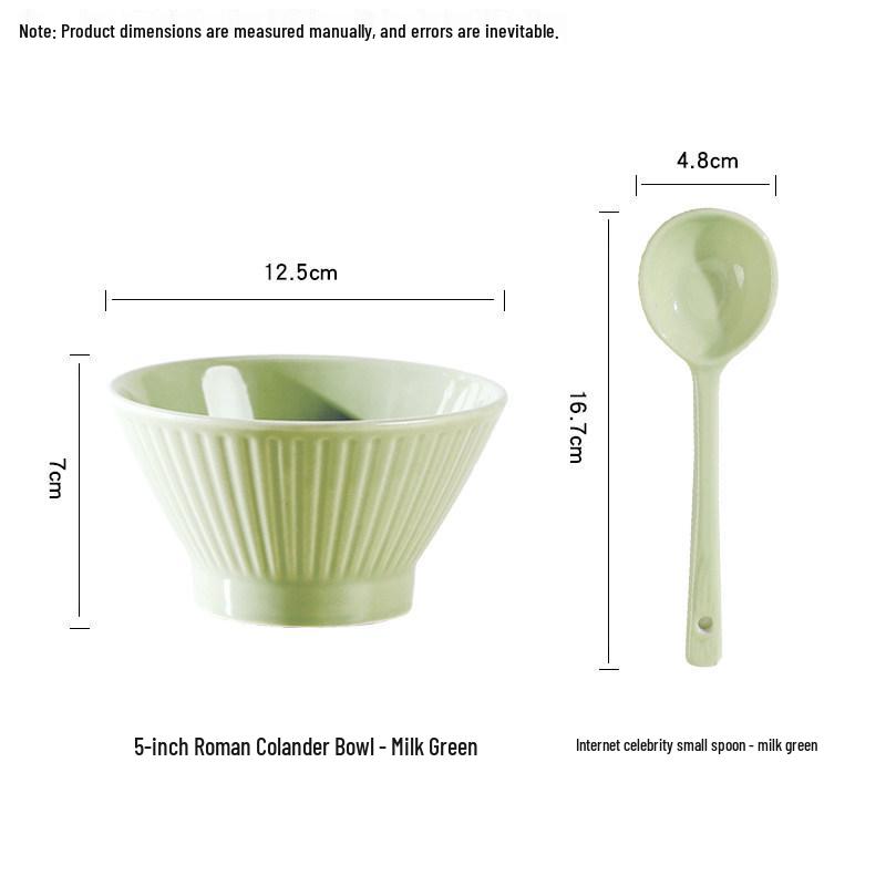 Set of 6 Cream-Colored 5-Inch Creative Rice and Soup Bowls - New Trendy Design