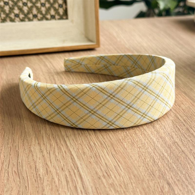 Preppy Style Tartan Plaid Headband Multi Color Checked Hair Hoop Classic Student Hairband For Back To School Season