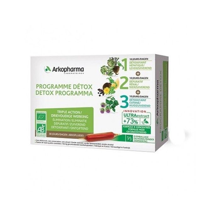 Arkopharma Arkofluides Bio Programme Détox Triple Action 30 Ampoules