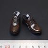 1:6 Scale Men's Round Toe Leather Shoes - Casual/Business Style, Bright Solid Color, Large Head, Model Accessories