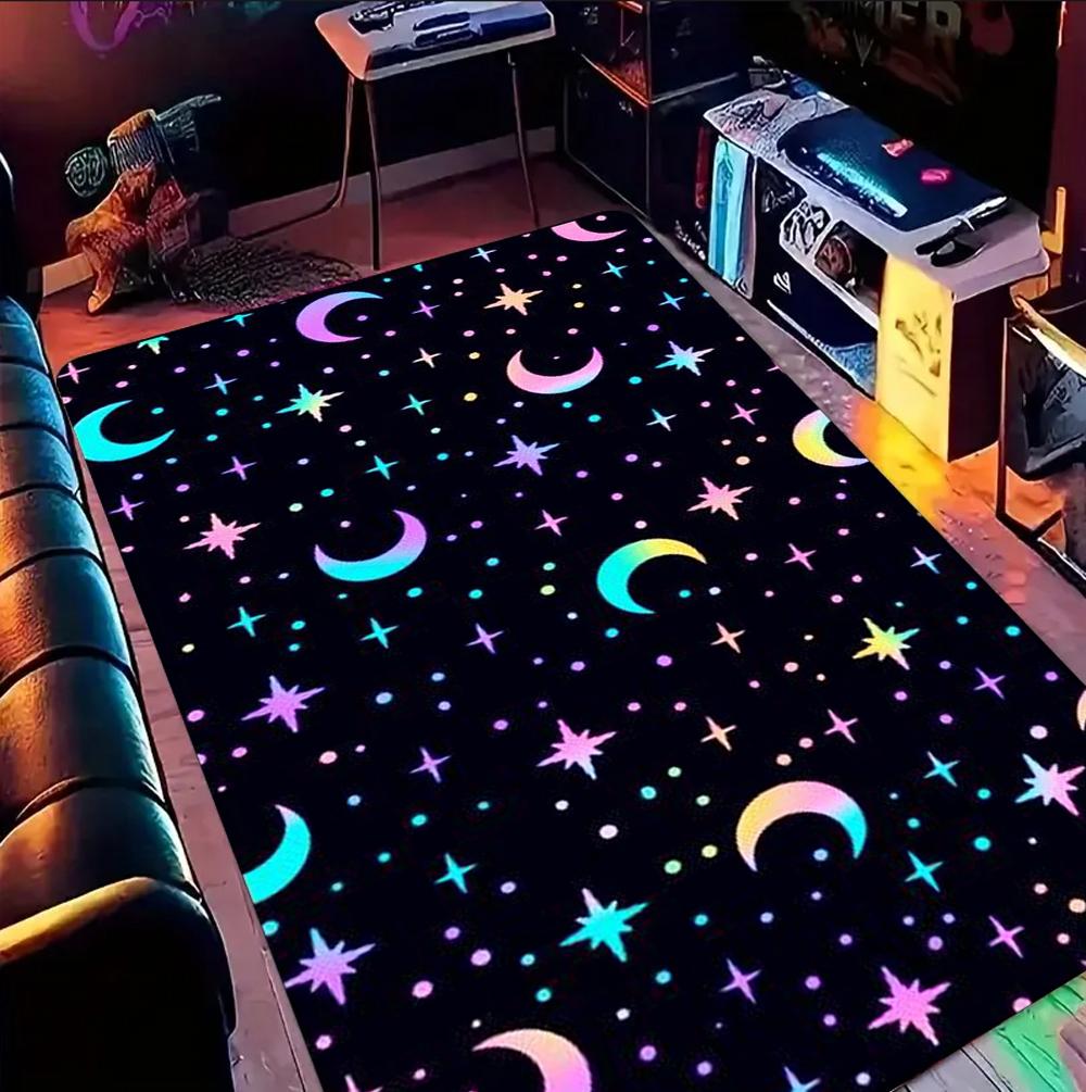 

Galaxy Starry Night Rocket Carpet Playroom Floor Mat Kids Bedroom Decor Non Slip Rug Audio-Visual Room Floor Mat Door Mat 40x60cm