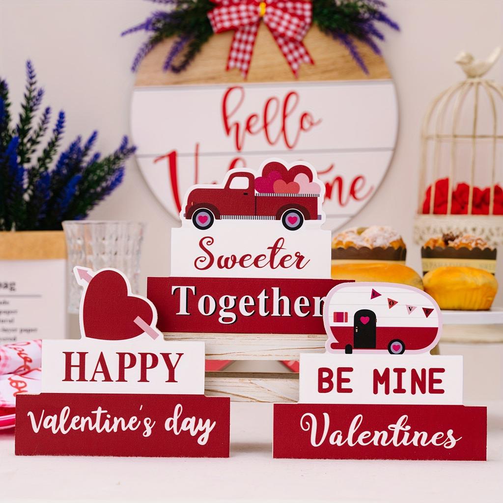 Valentine's Day Ornaments Wooden Home Decoration Craft Gift Valentine's Day Desktop Ornaments