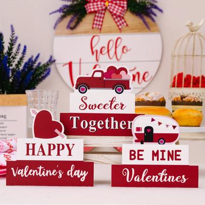 Valentine's Day Ornaments Wooden Home Decoration Craft Gift Valentine's Day Desktop Ornaments