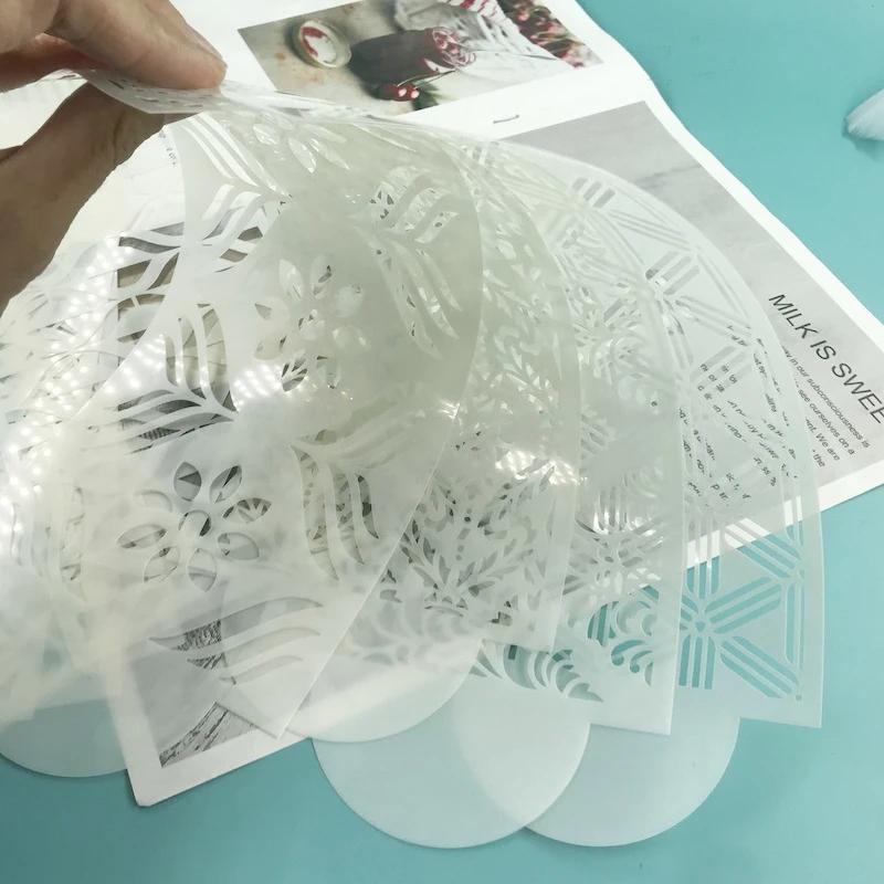 Nowe szablony falistej koronki z masy cukrowej do ciasta, szablony do wytłaczania ciasta, szablony do pieczenia ciasteczek, do malowania natryskowego, puste szablony do dekoracji tortu weselnego