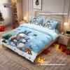3pcs Christmas cartoon snowman print coreless duvet set multi size bedroom dormitory bedding holiday decoration machine washable