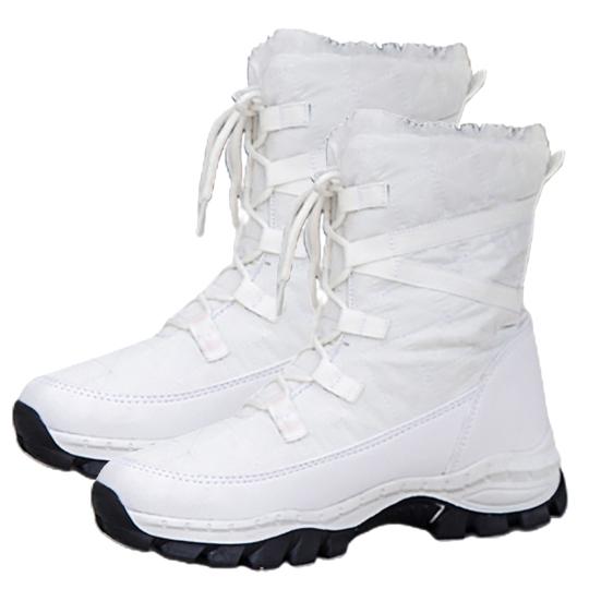 

Женские зимние термозимние ботинки на шнуровке с плюшевой подкладкой, противоскользящая обувь на платформе 37 белый