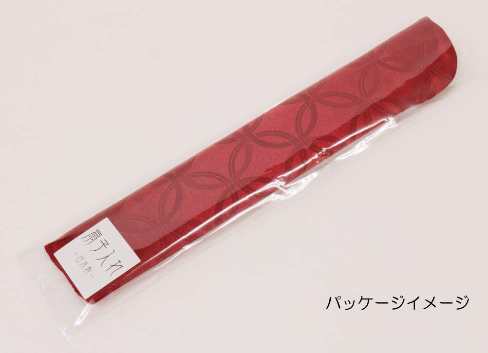 Matsumi Kogeisha fan jacquard Japanese-made case, cloisonné pattern, burgundy, 23.5cm