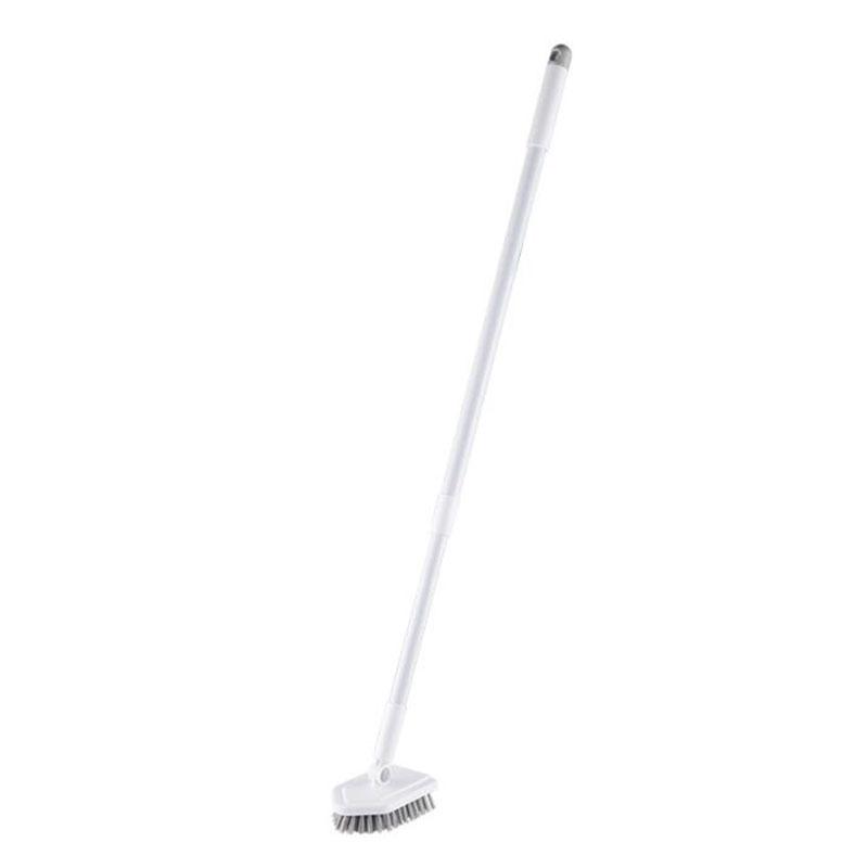 Household Bathroom Replaceable 2 in 1 Floor Cleaner Scrubber Brush 8*12*115.5cm светло-серый