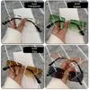 Unisex Small Rimless Sunglasses Fashion Gradient Sun Glasses Retro Luxury Brand Designer Traveling Shades