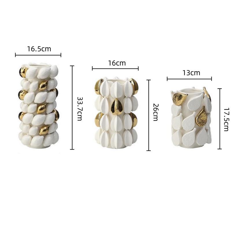 Ceramic Vase Gold Creative Fruit Shape Cartoon Lemon Carambola Ceramic Handicraft Flower Vase Home Decoration Accessories