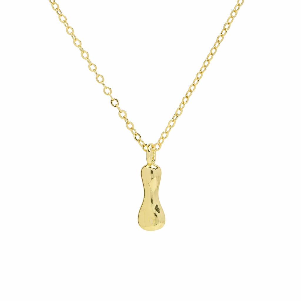 18K Gold Plated Balloon Bubble Hip Hop Necklace with 26 English Letters for Women