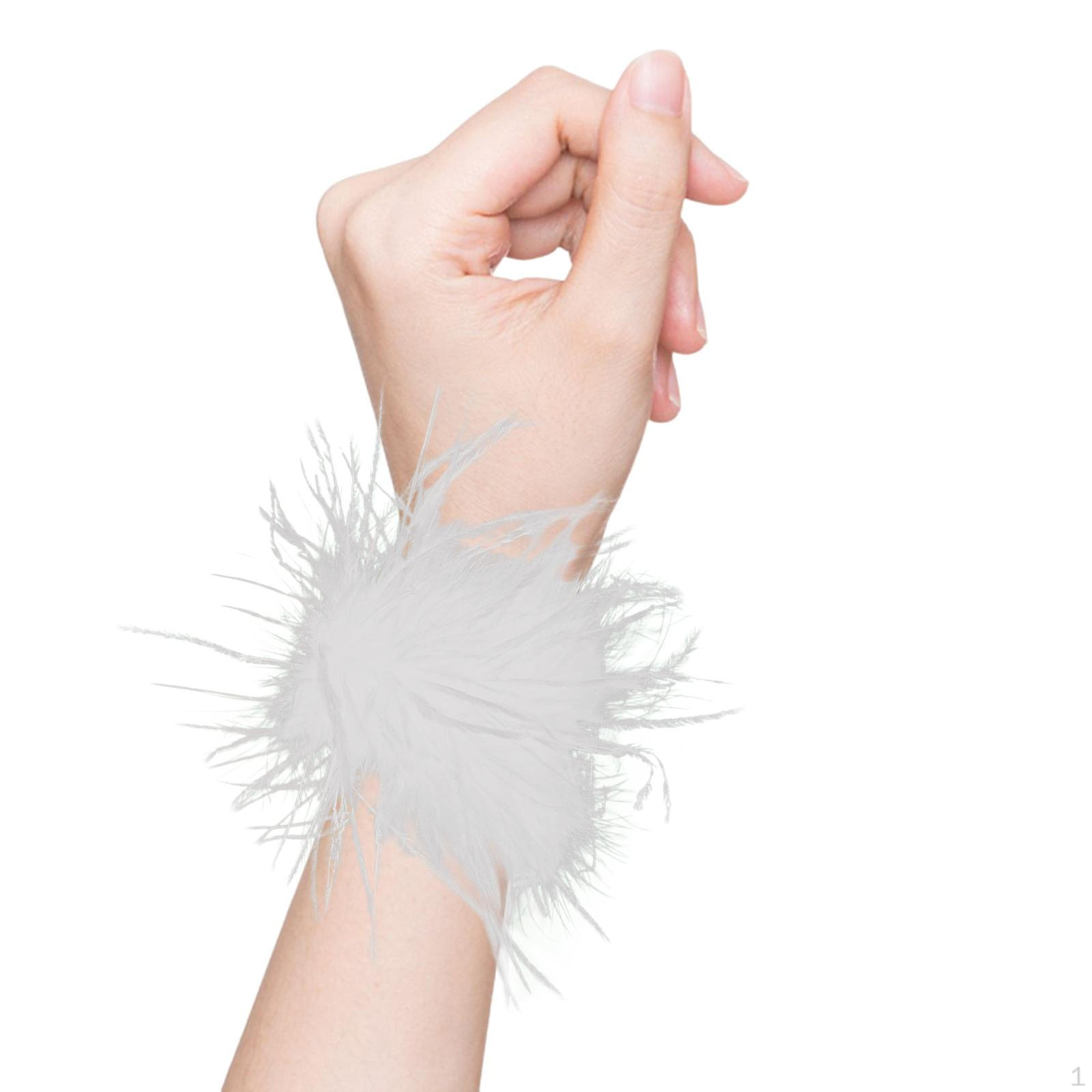 Искусственные перьевые манжеты на рукава Хэллоуин Женские Панк Готические Перчатки Съемные Модный Костюм A