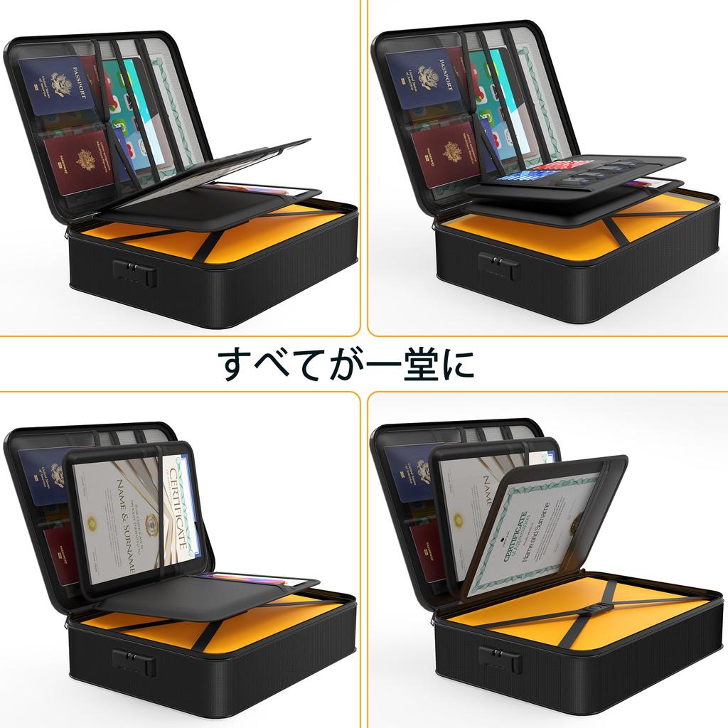 Noiposi Feuerfeste Isolierte Feuerfeste 36 x 27 x Wasserdichte und Feuerfeste Dokumentenbox mit Feuerfester Aufbewahrungsbox für Heimdokumente und Akten