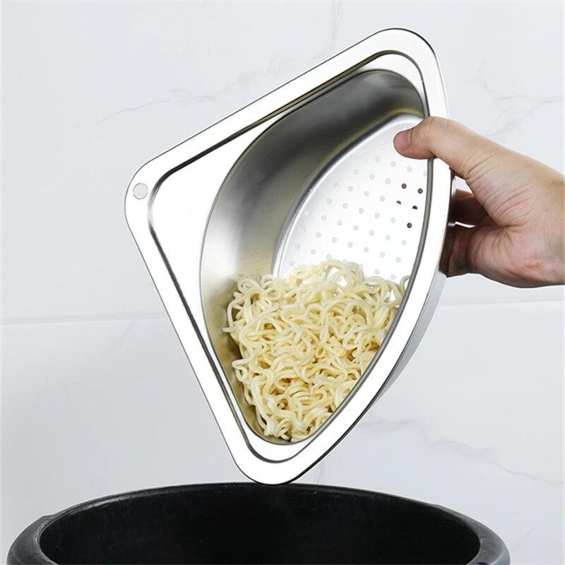 Nerezový rohový dřez Odkapávací stojan Držák baterie Sítko Cedníky na odpadky Odkapávací úložná polička Kuchyňský organizér