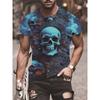 Men's T-shirt Creative Personality Skull 3D Digital Printing Short Sleeve Round Neck T-shirt