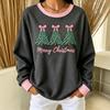 Women's Casual Long Sleeve Sweatshirt with Tree and Letter Print for Everyday Wear