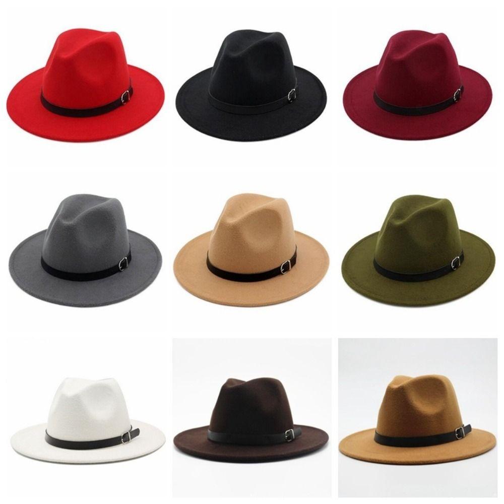 Wide Brim Winter Felt Hats Formal Occasion Woolen Hats British Fedora Hat  Autumn and Winter