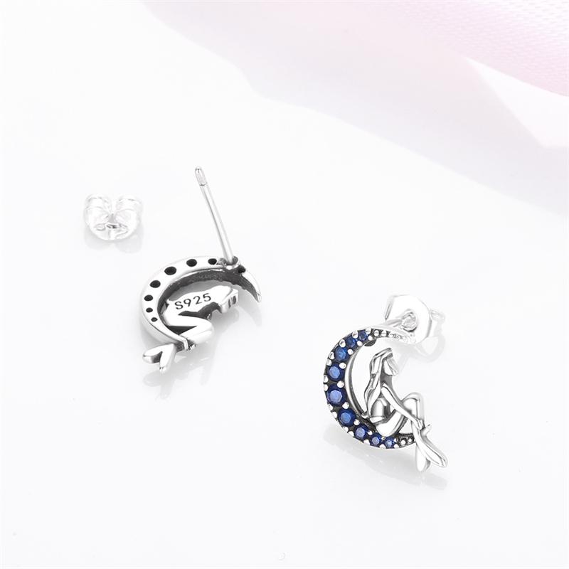 Fashion Spring Series Earrings For Women 925 Silver Color Butterfly Dragonfly Flower Heart Shaped Ear Studs Fine Jewelry Couple